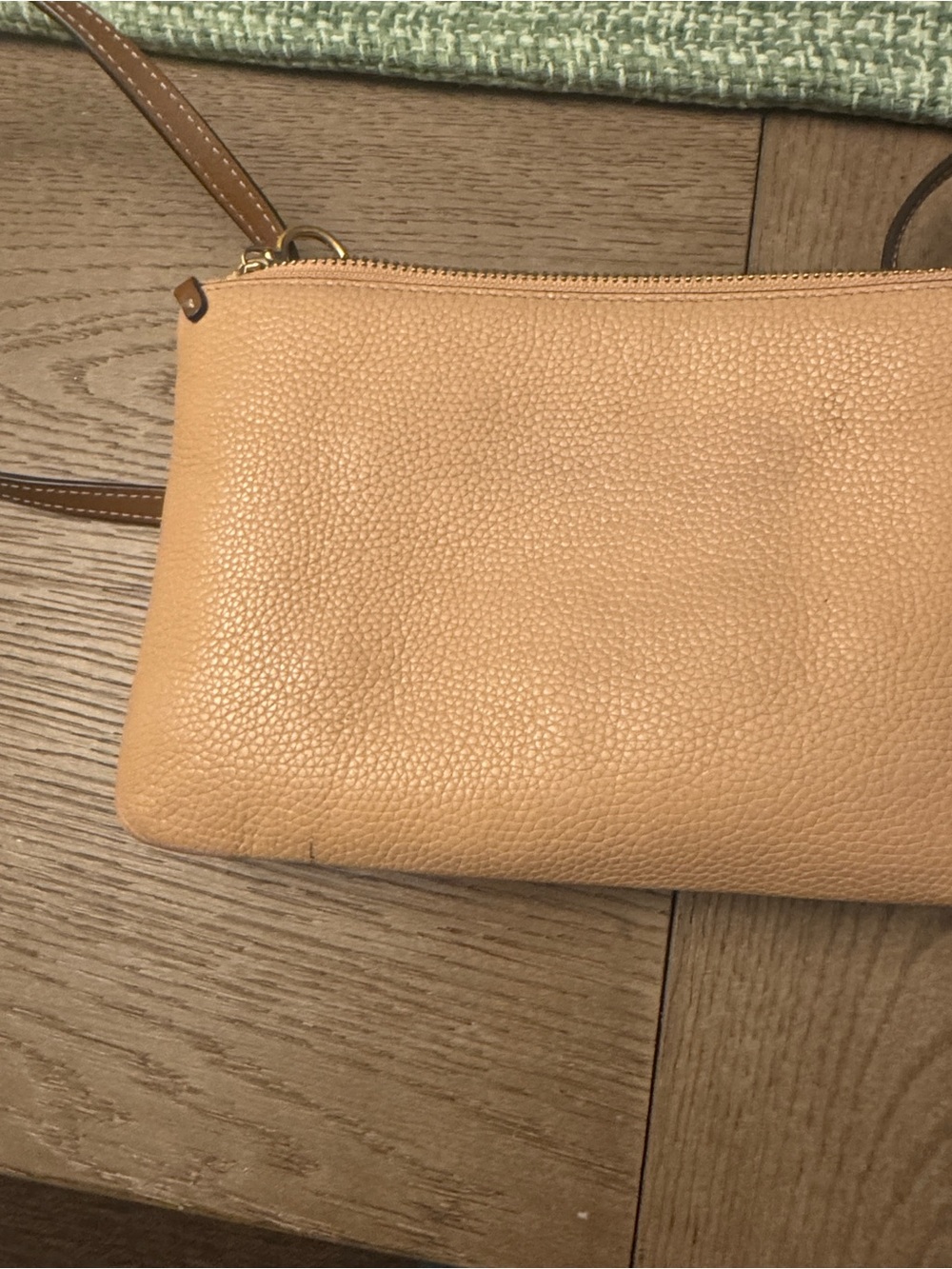 Tory Burch Pebbled Leather Crossbody in Tan Brown - Picture 7 of 8
